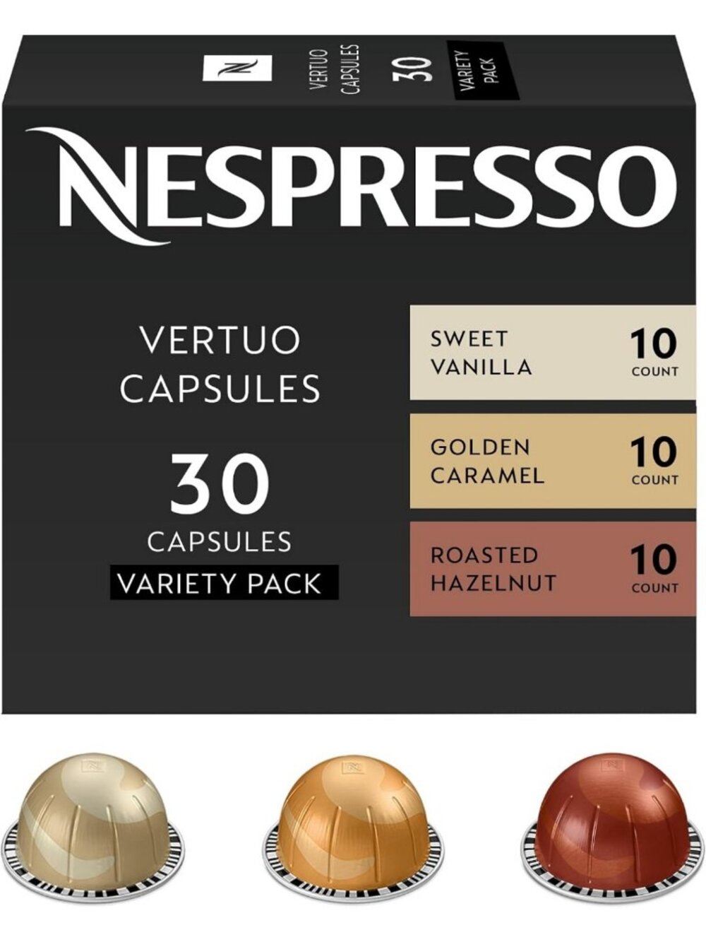 Medium Roast Coffee Pods, 30-Count Barista Flavored Pack for Nespresso Vertuo